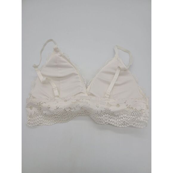 Adrienne Vittadini Pullover Bra Large Womens White Lace Overlay Padded Wireless - Picture 3 of 5